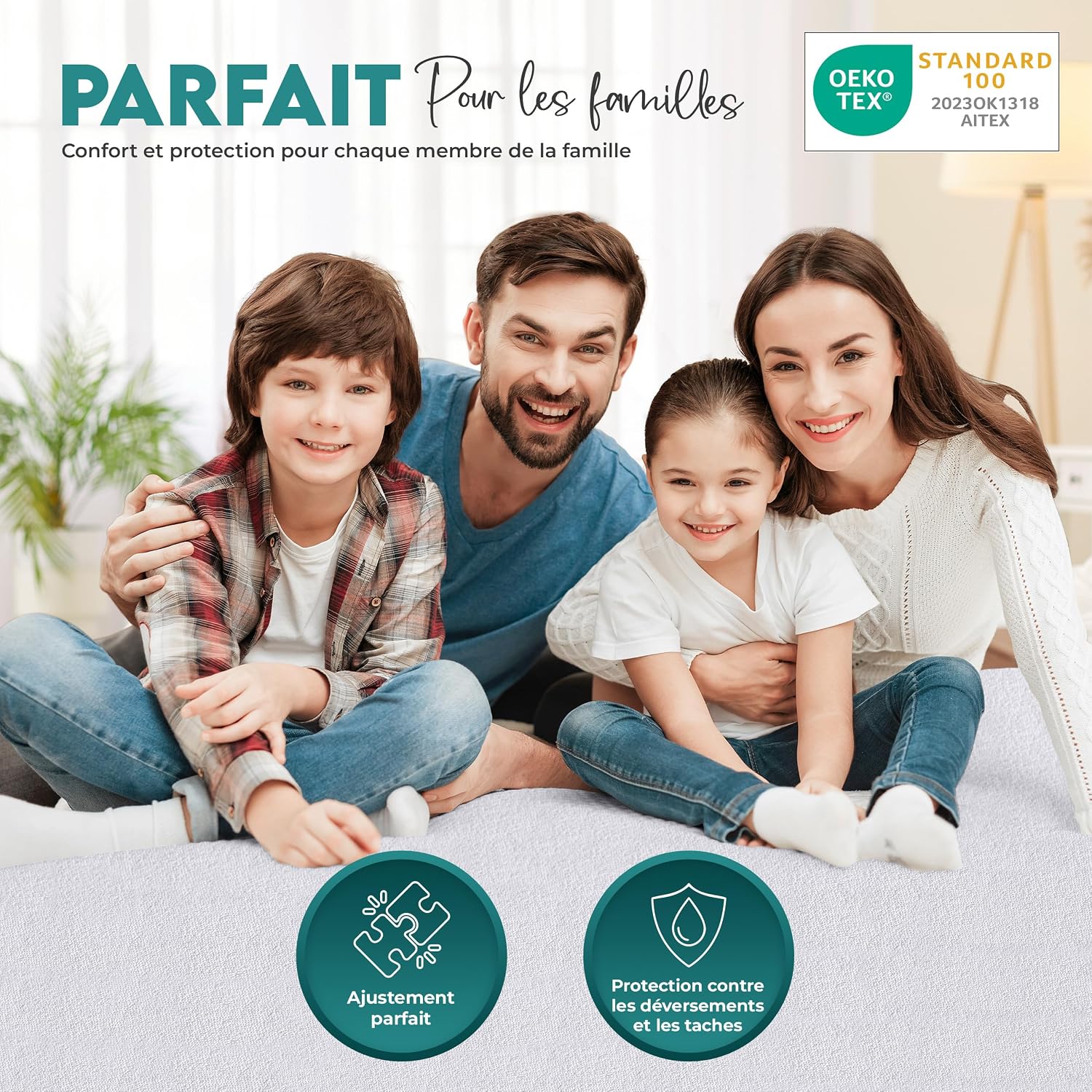 Detalle 2 de Protege Matelas Impermeable Utopia Bedding 160 x 200 cm, pour Matelas jusqu’à 40 cm d’épaisseur