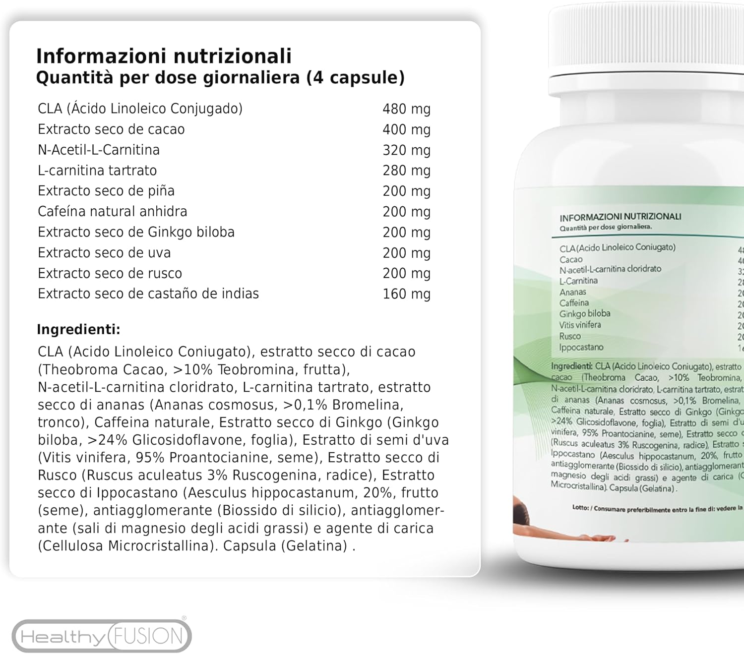 Detalle de Healthy Fusion Reducel: trattamento anticellulite, rassodante e tonificante in capsule