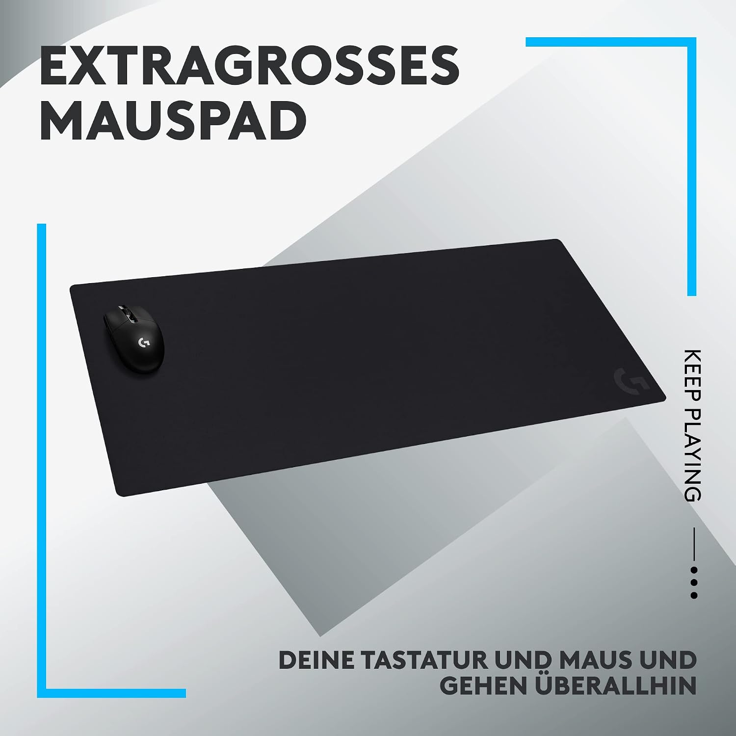 Thumbnail 1 de Logitech G G840 XL Gaming-Mauspad (900 x 400 x 3 mm) – optimiert für Sensoren, rutschfest, Schwarz