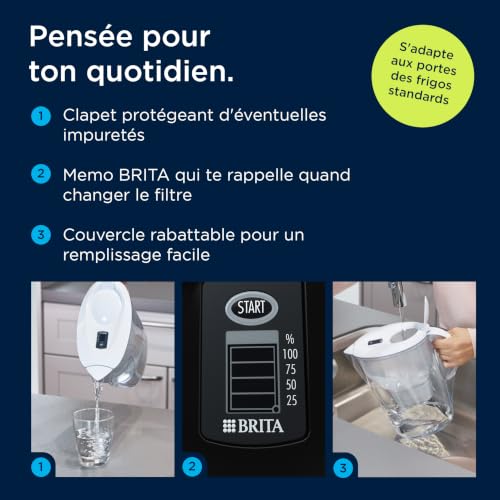 Detalle de BRITA MAXTRA Marella – Carafe filtrante avec 3 cartouches Pure Performance