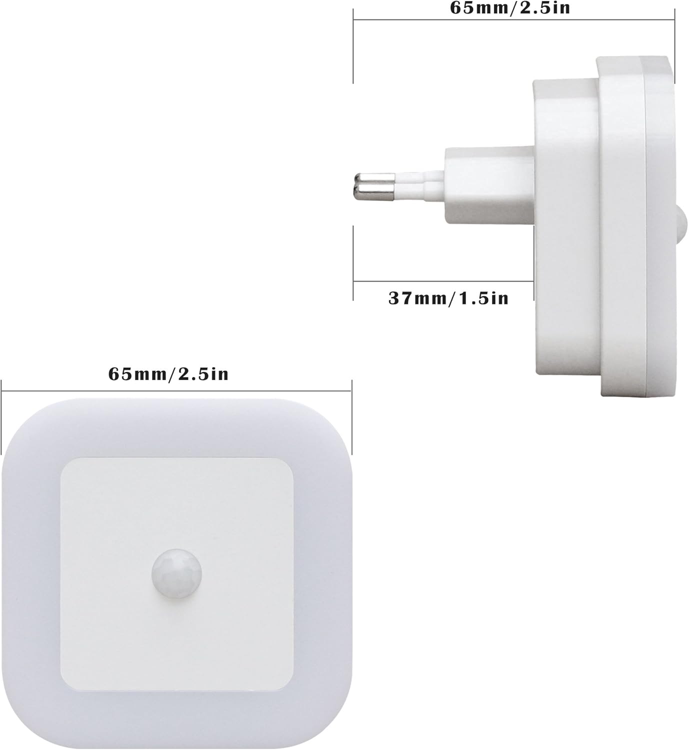 Detalle de SOAIY 2er-Set LED Nachtlicht mit Bewegungsmelder (PIR), AUTO/ON/OFF und warmweiß