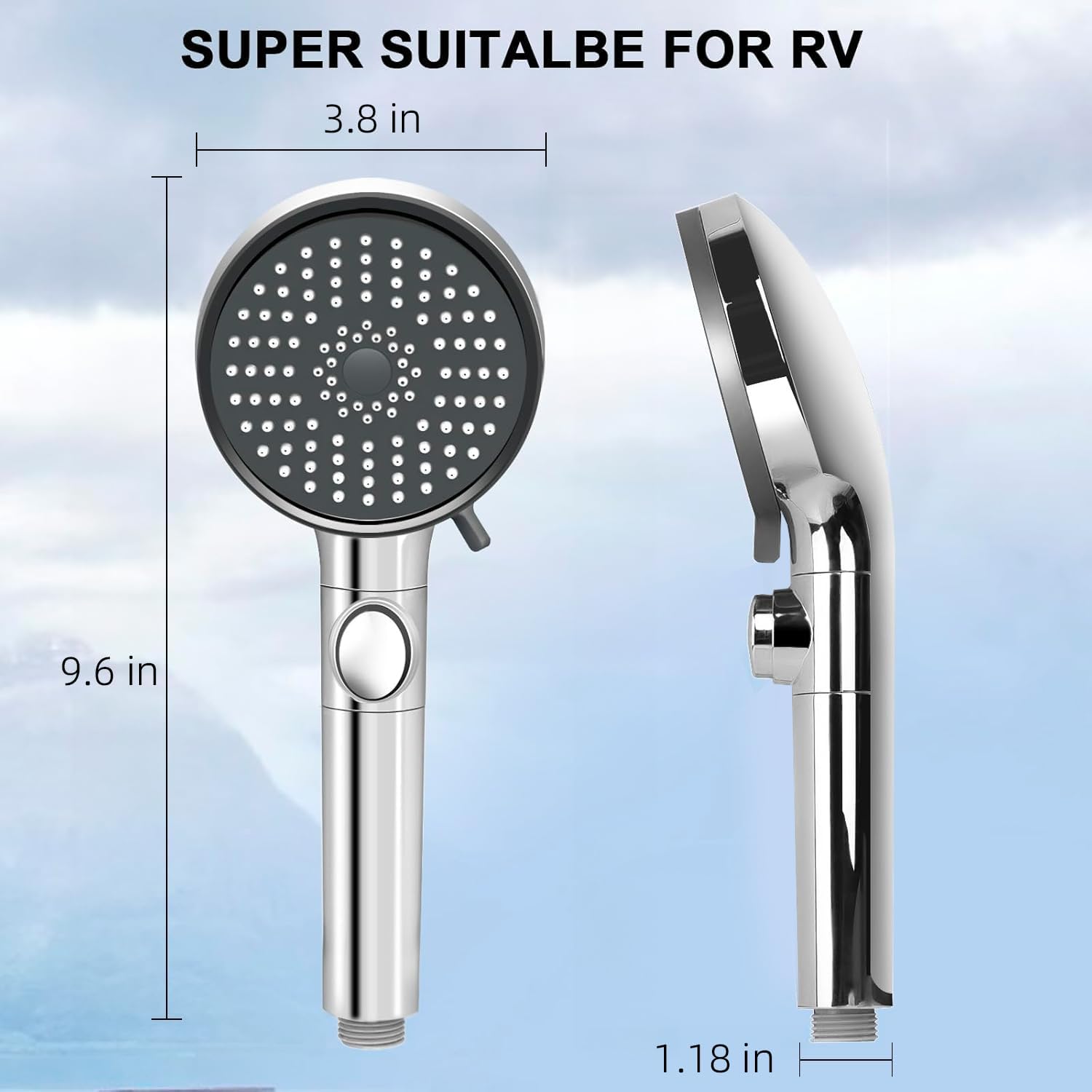 Thumbnail 6 de RV Shower Head with Hose (High Pressure) – 5-Mode Handheld Replacement for Campers & Travel Trailers