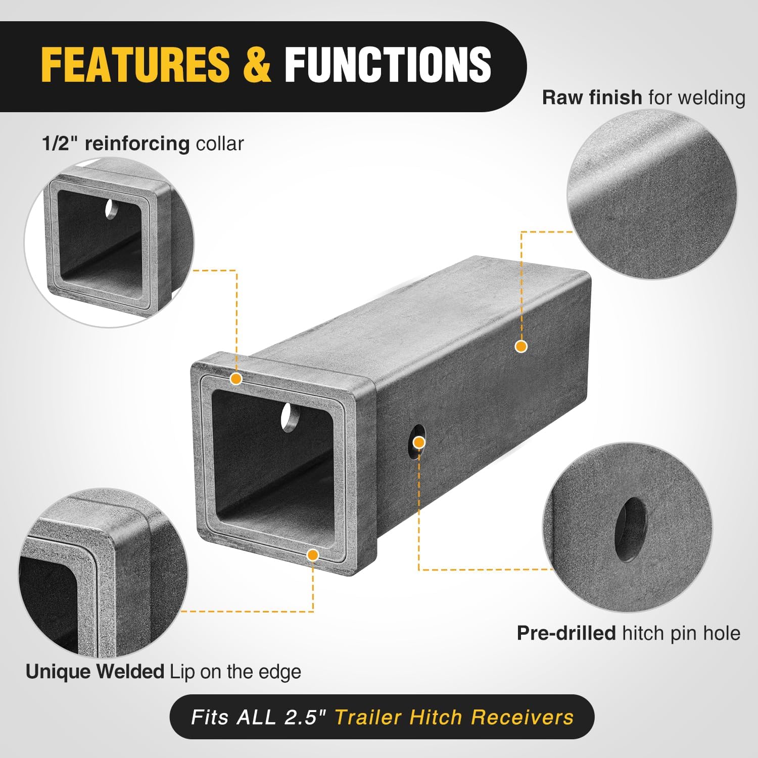 Thumbnail 2 de Nilight Hitch Adapter 2.5" x 10" Trailer Receiver Bar