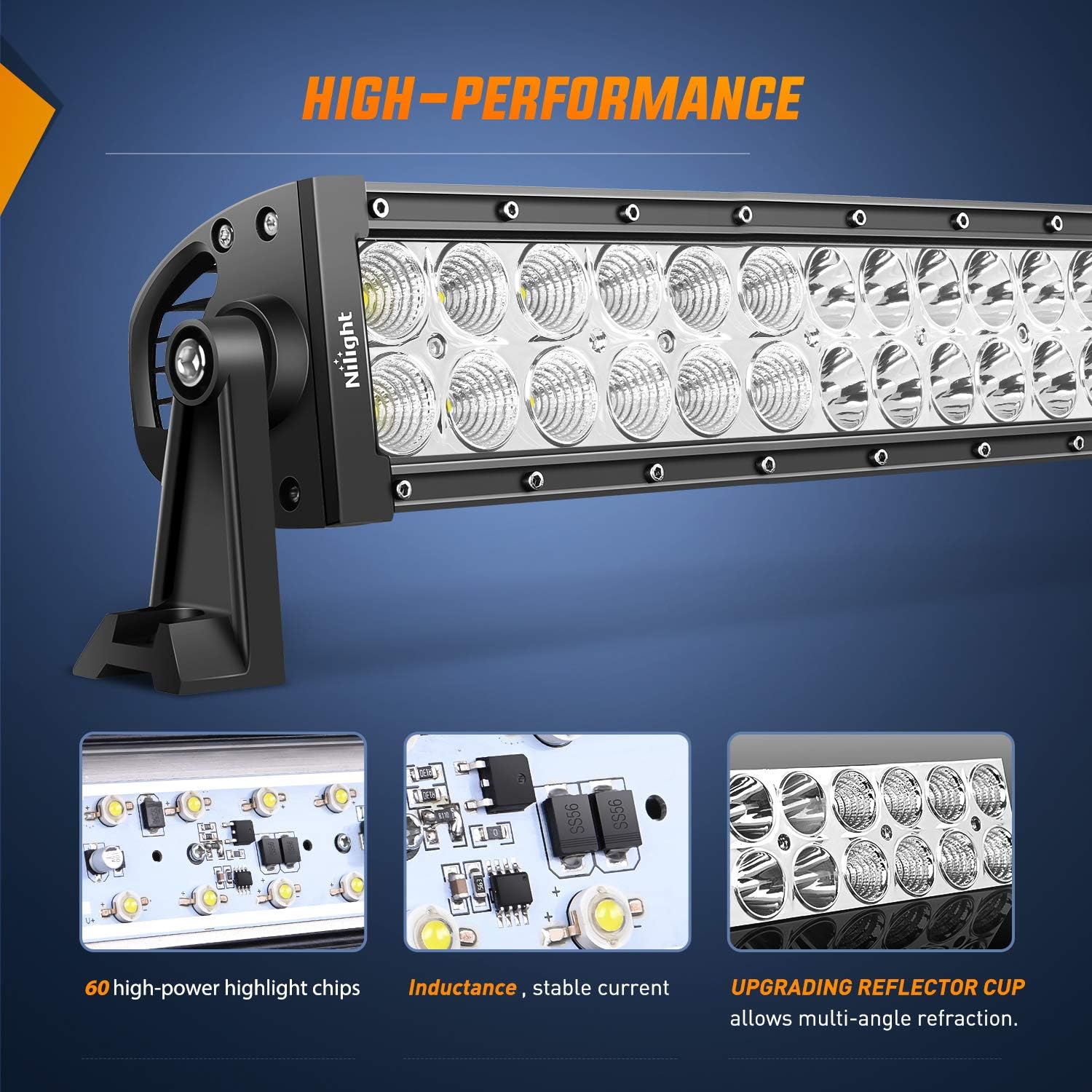 Thumbnail 2 de Nilight 32-Inch 180W LED Light Bar: Spot & Flood Combo with 5-Pin Rocker Switch Wiring Harness (ZH079)