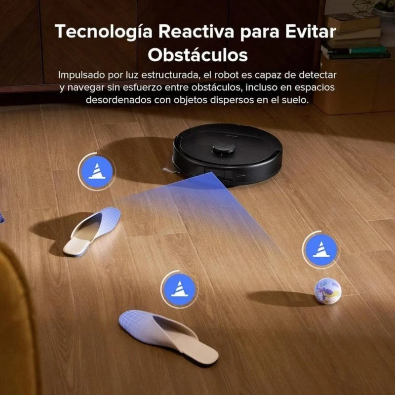 Detalle de Roborock QV 35S: Robot aspirador con base, mopa giratoria y autovaciado para casa sin sinergias de mantenimiento