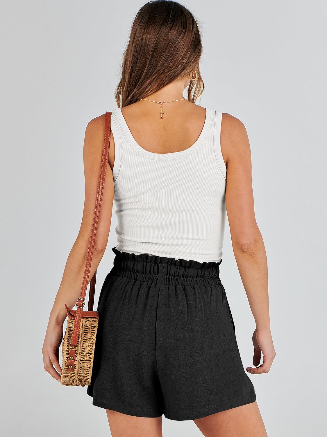 Thumbnail 5 de ANRABESS Women Linen Shorts: High-Waist, Wide-Leg Comfort for Summer Vibes