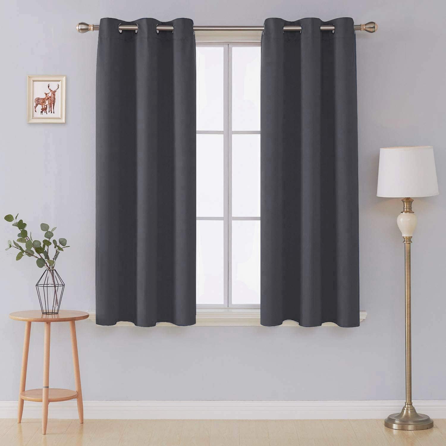 Thumbnail 1 de AR Ware Charcoal Blackout Curtains – 2 Panels, Eyelet Thermal, 66 x 72 inches