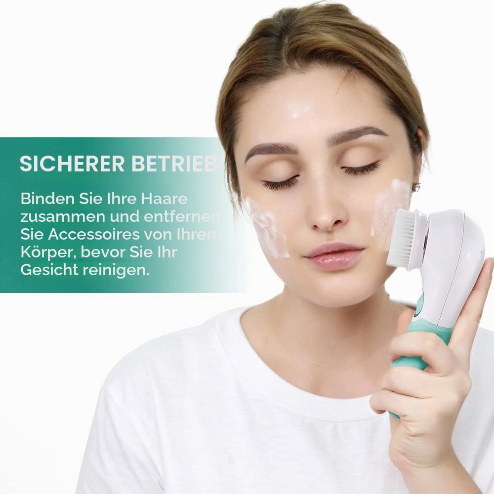 Thumbnail 5 de TOUCHBeauty 3 in 1 Elektrische Gesichtsreinigungsbürste – 360° Drehung, 3 Bürstenköpfe, IPX5