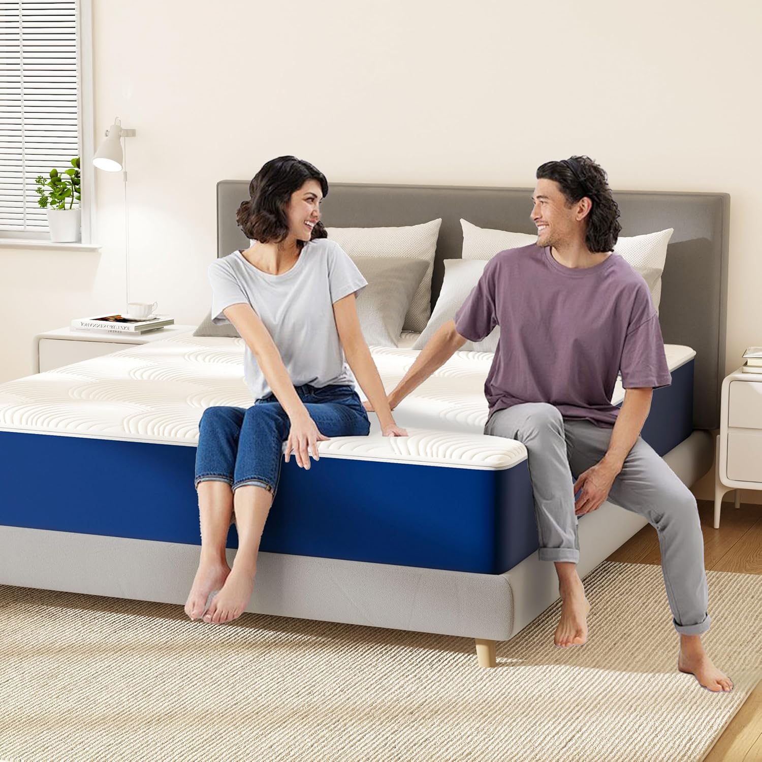 Thumbnail 1 de PurrJoys 4FT6 Double Mattress — 25cm, Medium Firm Support, Gel-Infused Comfort