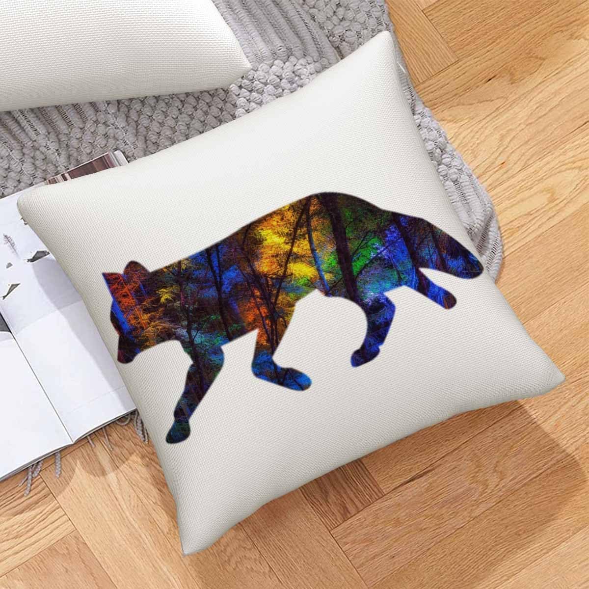 Thumbnail 2 de GSRONY Watercolour Fox Print cushion cover (18 x 18 inches) in cotton-linen blend