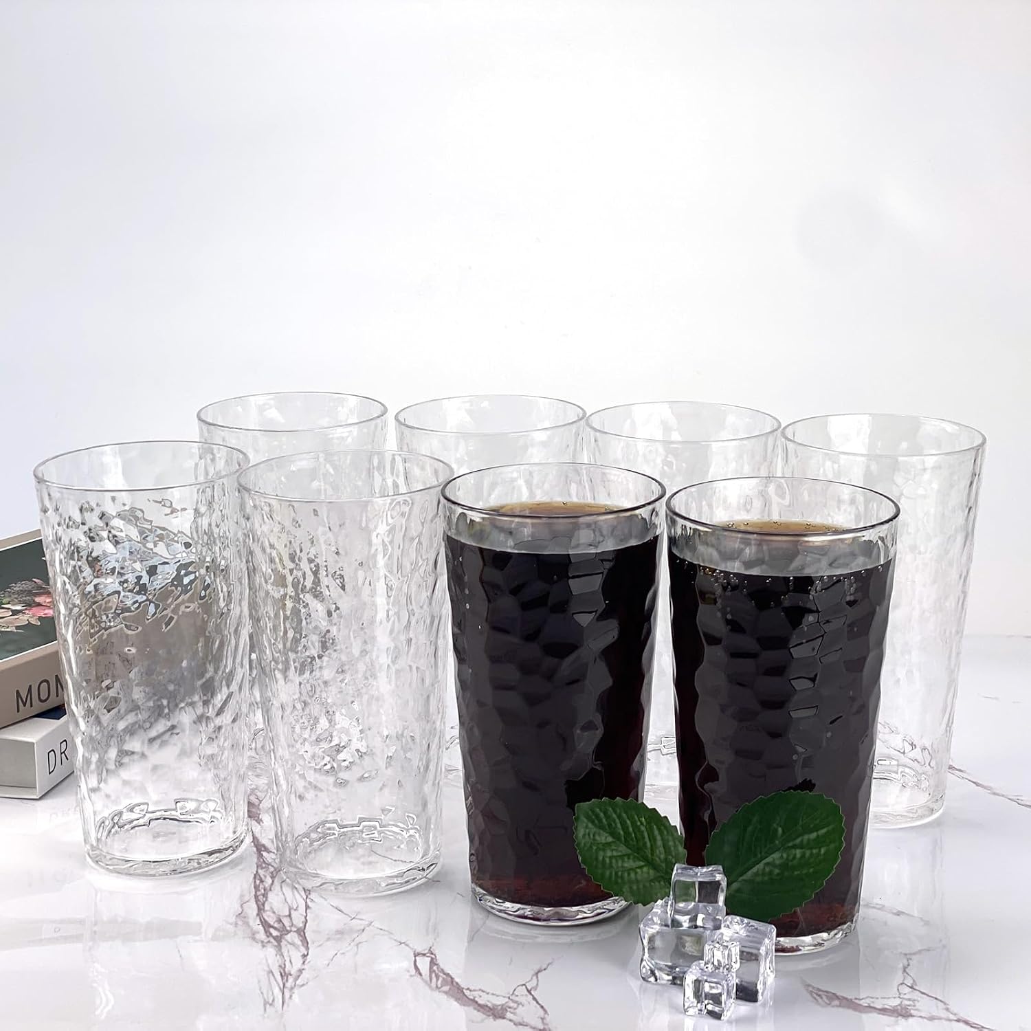 Detalle 2 de Yalin TG142 höga akrylglas, 24 oz, stapelbara och BPA-fria, 8-pack