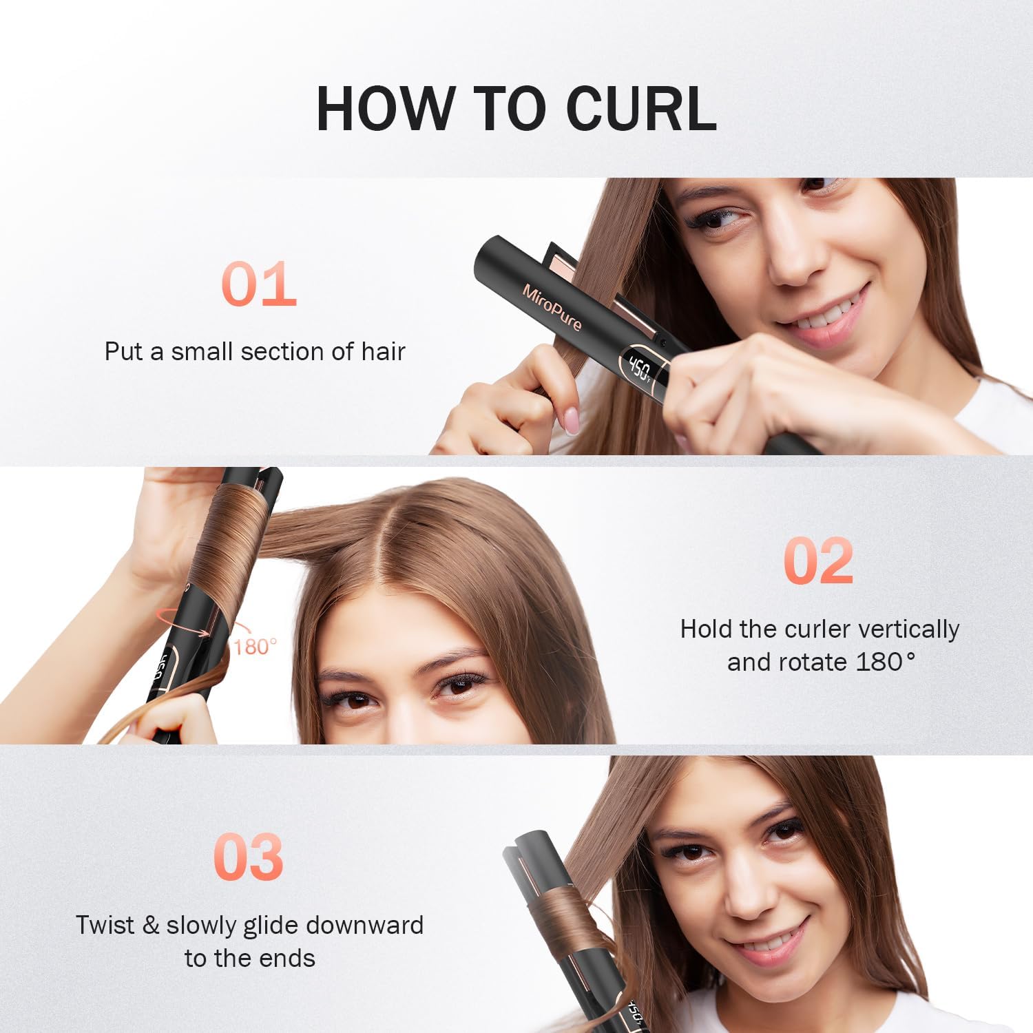 Thumbnail 6 de MiroPure Flat Iron Hair Straightener: 1-Inch Titanium Plates, 15-Second Heat-Up, Auto Shut-Off, and Dual Voltage