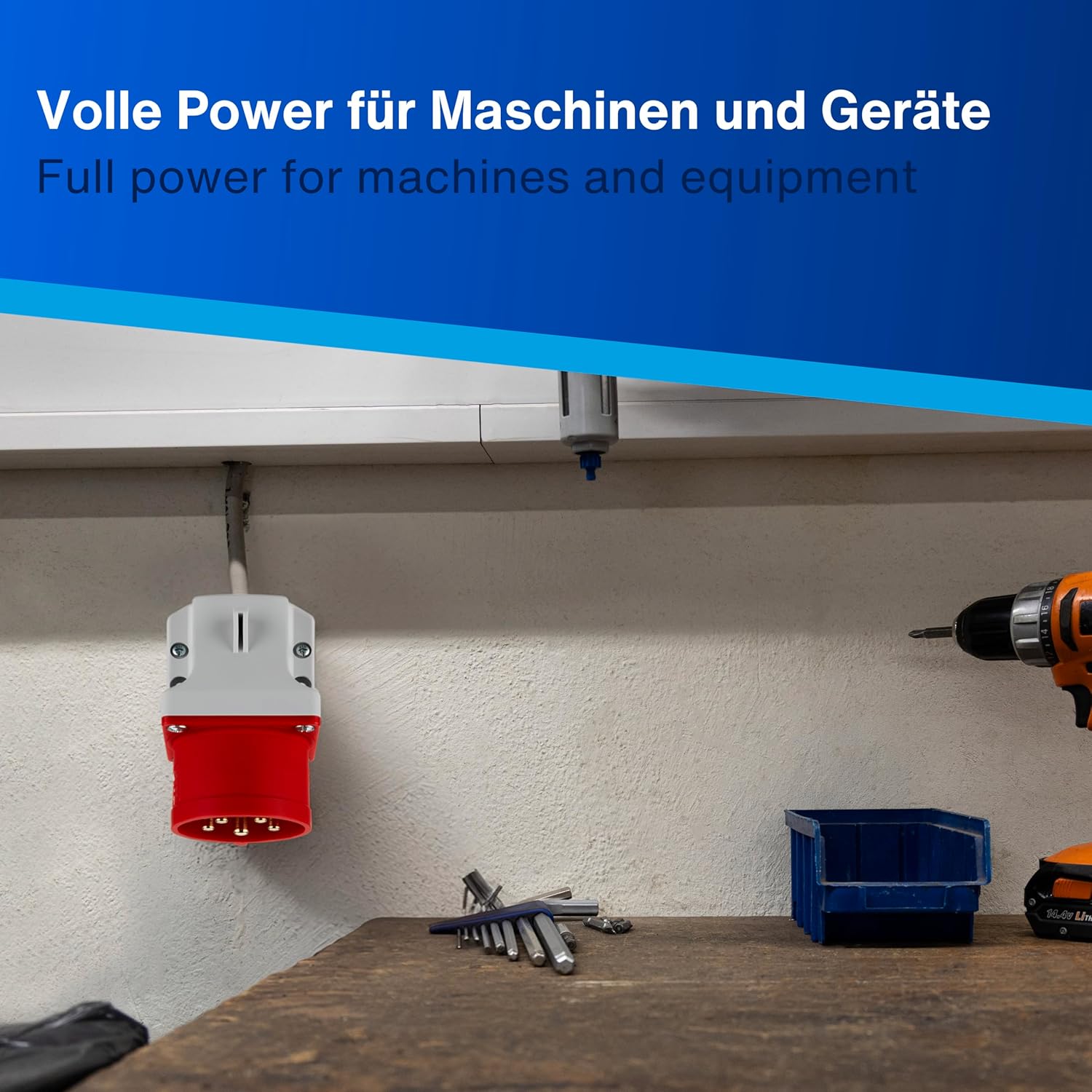 Thumbnail 5 de REV CEE Stecker Wandmontage 400V 16A, 5-polig, IP44 – robuster Drehstrom-Stecker