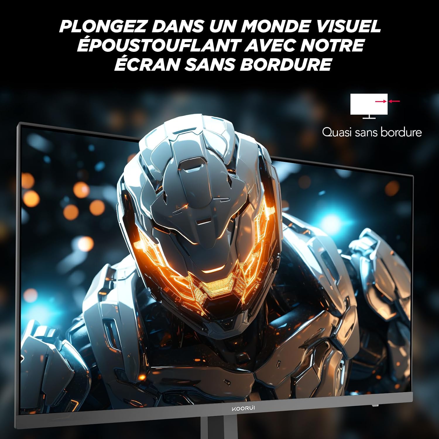 Detalle de KOORUI Écran PC Gamer 24 Pouces 170 Hz FHD Adaptive Sync HDMI 1.4 | VESA