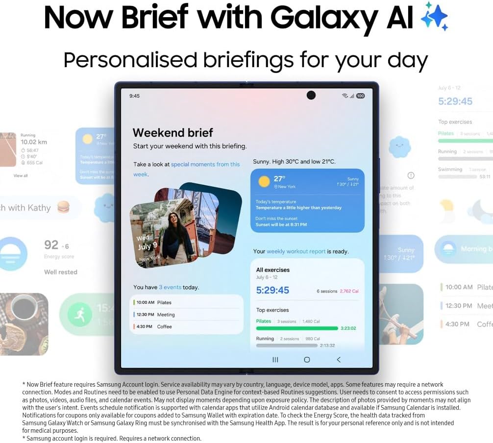 Detalle 2 de Samsung Galaxy Z Fold7 AI Phone (UK Version) – Blue Shadow, 512GB, 12GB RAM, 200MP camera