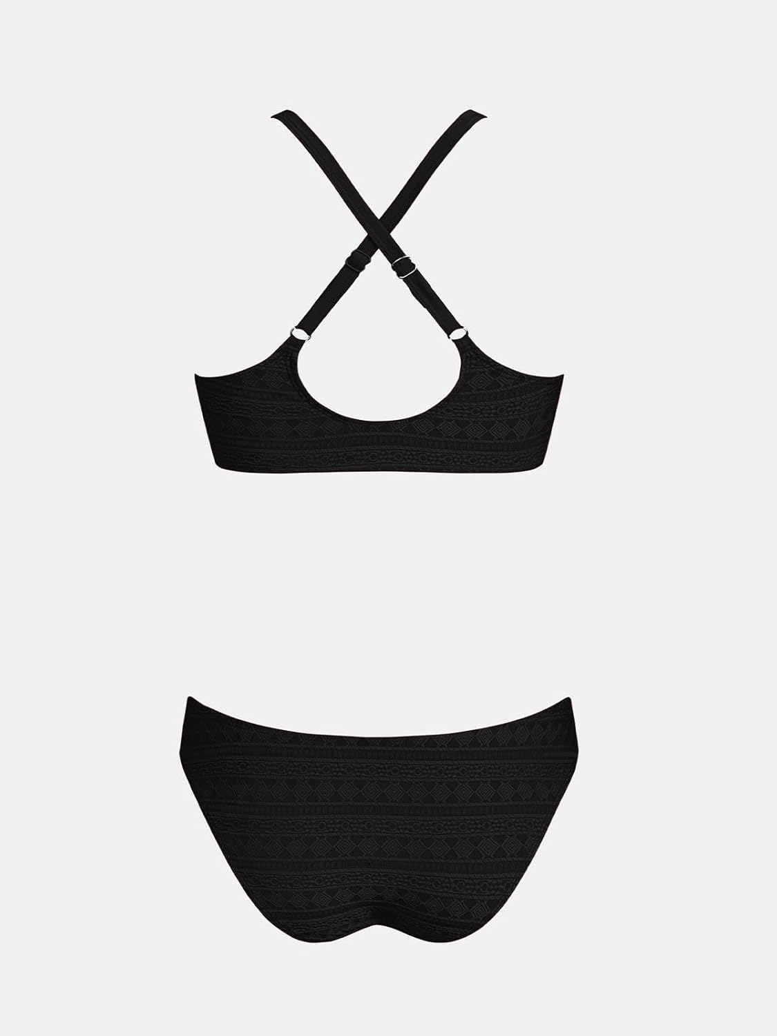 Thumbnail 6 de CUPSHE Damen Bikini Set mit V-Ausschnitt, Knoten vorn und Crossback – zweiteilig