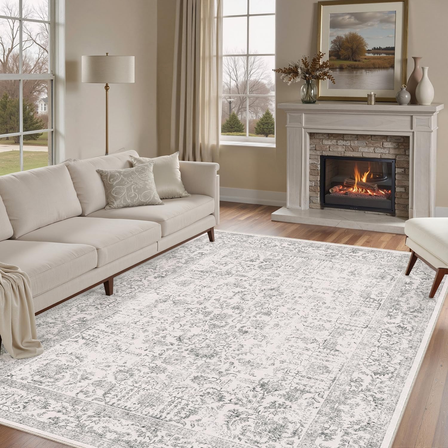Thumbnail 2 de HUGEAR Vintage Grau Waschbarer Teppich 180x270 cm – rutschfest, waschbar und pflegeleicht