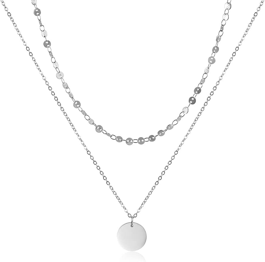 Detalle de GD GOOD.designs zweireihige Coin-Kette für Damen aus Edelstahl – wasserfest, verstellbar