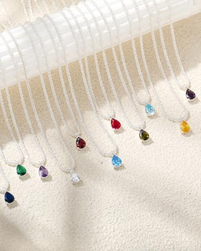 Thumbnail 8 de ZHESHY Collier femme avec pendentif goutte, pierre de naissance et plaqué or 18 carats