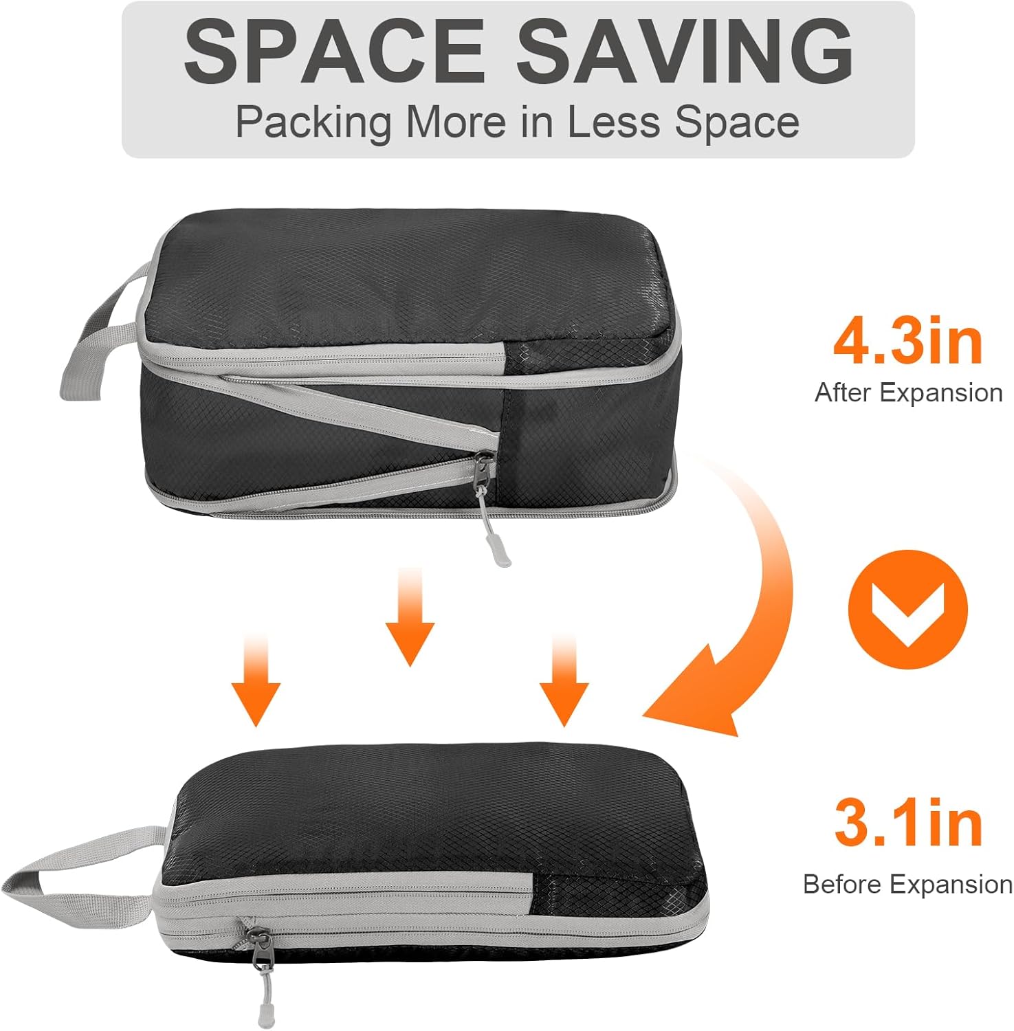 Detalle 2 de Compression Packing Cubes Set of 4, ultralight travel organisers