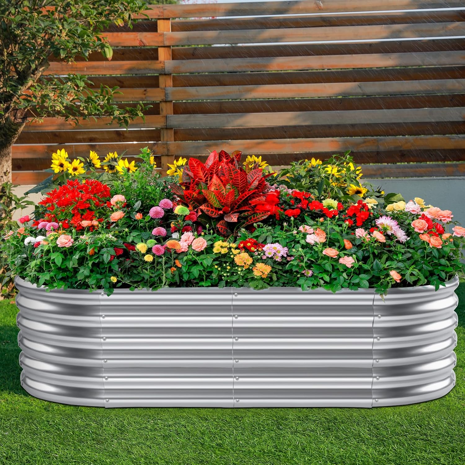 Detalle de Land Guard raised garden bed, galvanised steel