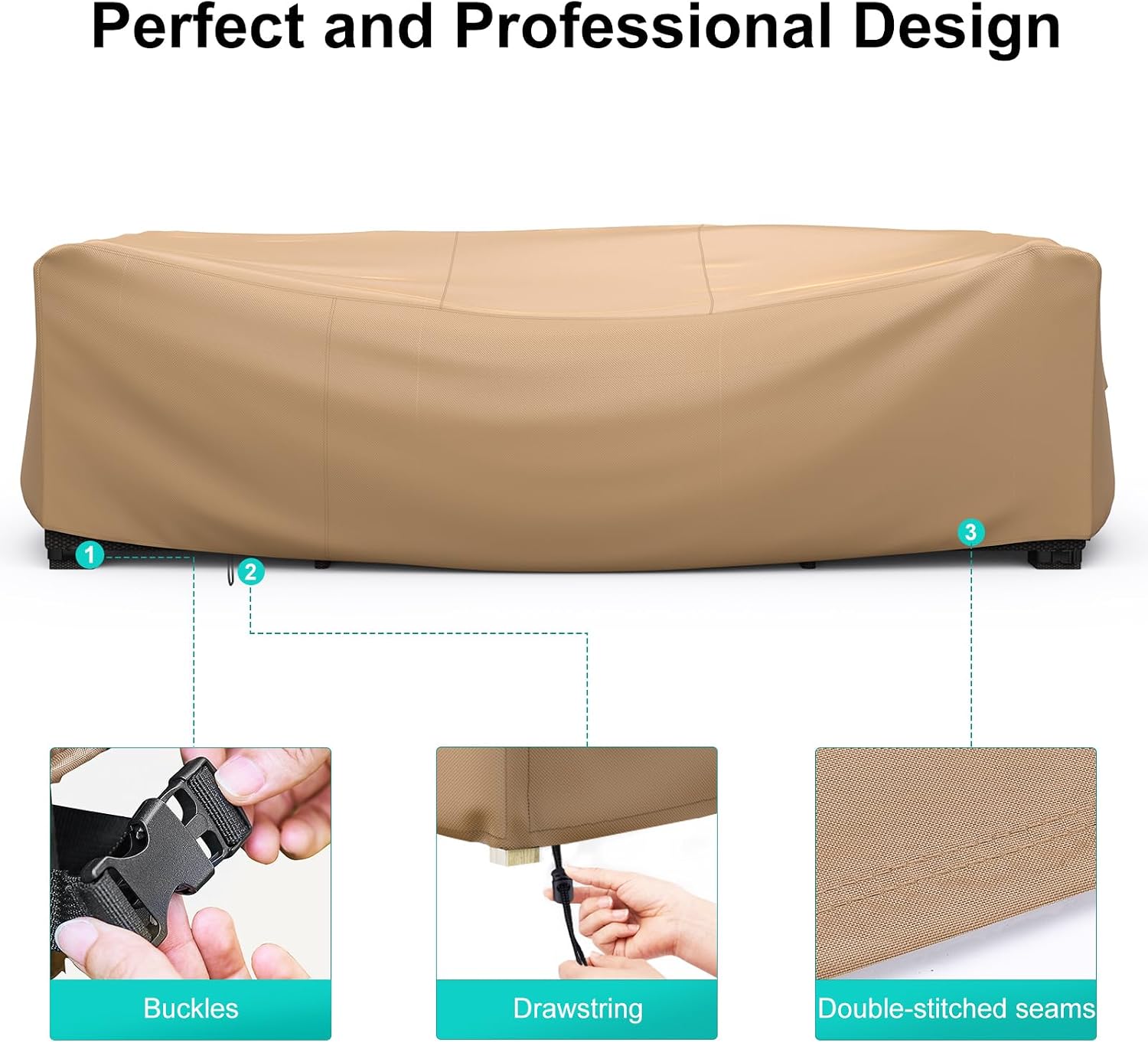 Detalle 1 de BROSYDA Patio Furniture Cover, 124 × 71 × 29 inches