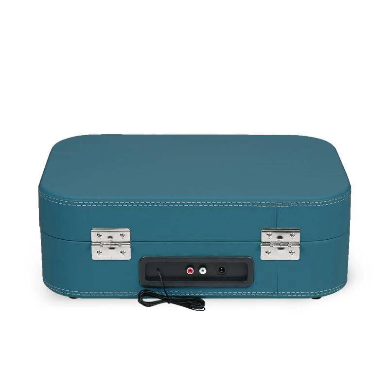 Detalle de Prixton VC600 Tocadiscos Bluetooth Azul: estilo vintage y versatilidad en una maleta portátil