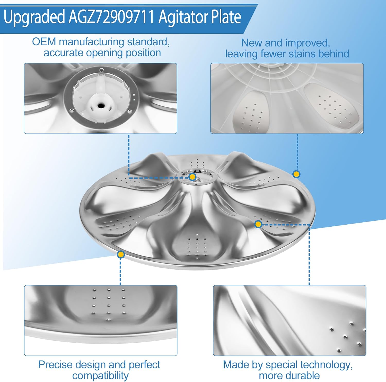 Detalle 2 de Znnam AGZ72909711 Washer Washplate Assembly with 5006EA3009B Cap