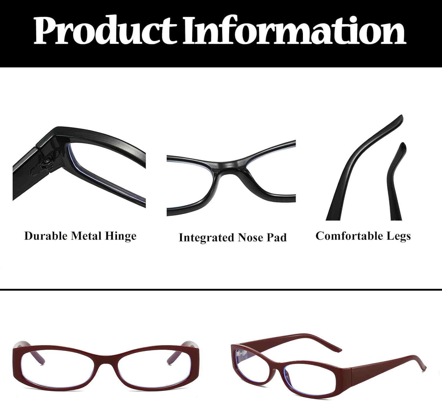 Detalle de LJCZKA Oval Blue Light Glasses for Women – Small Oval Y2K Frame, Clear Lenses