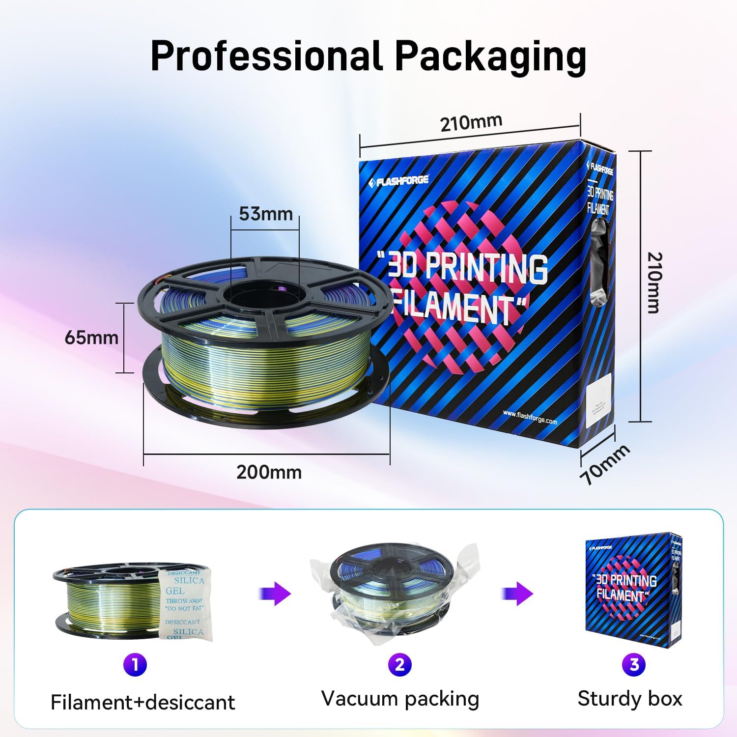 Thumbnail 5 de FLASHFORGE Silk Tri-Color PLA Filament 1.75mm