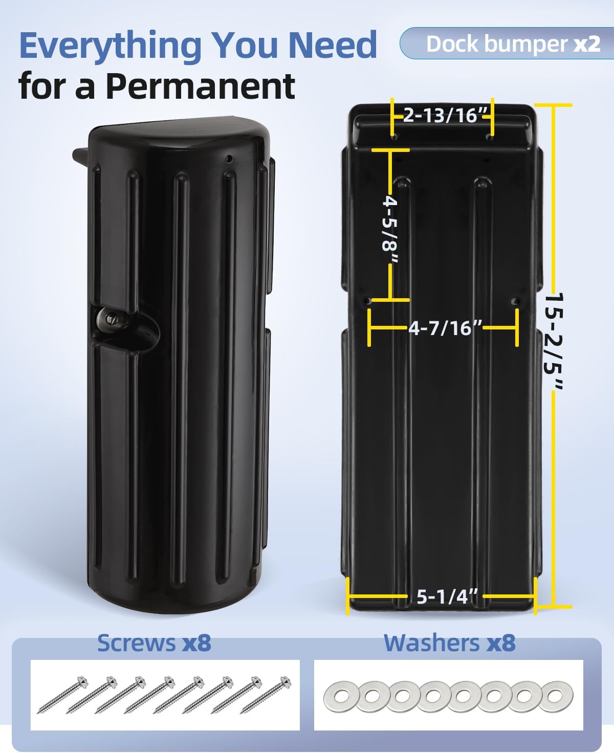 Thumbnail 1 de OCEANBROAD Permanent Dock Bumpers (5mm PVC) with Stainless Steel Hardware