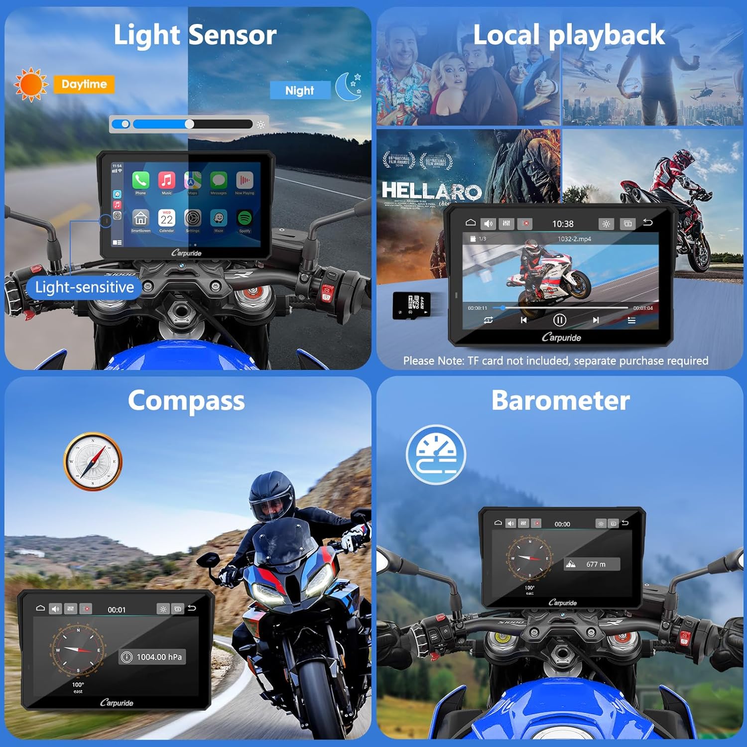Thumbnail 5 de CARPURIDE W702BS PRO 7" motorcycle GPS