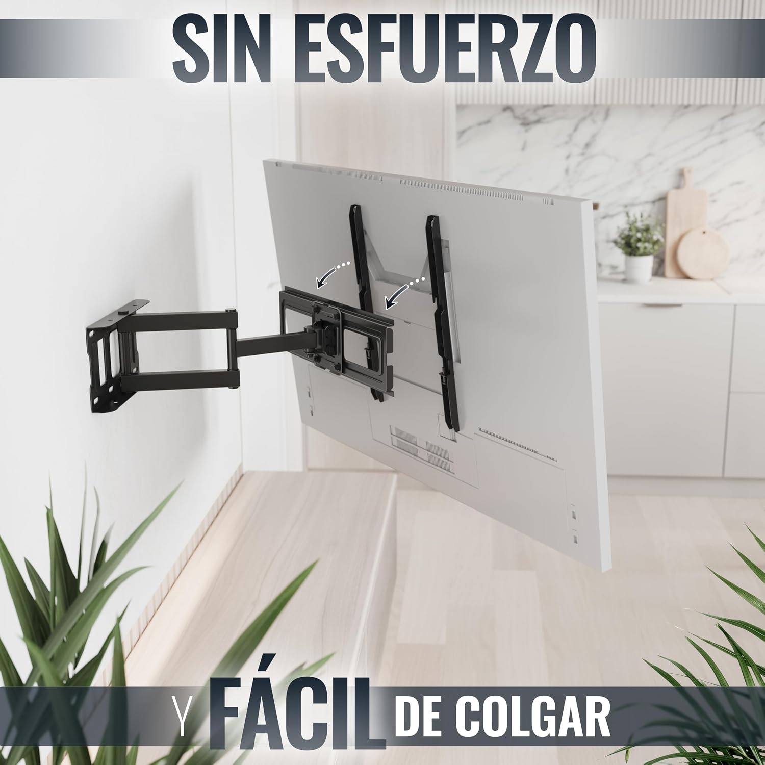 Detalle 2 de RICOO Soporte TV Pared Giratorio e Inclinable 30-55"