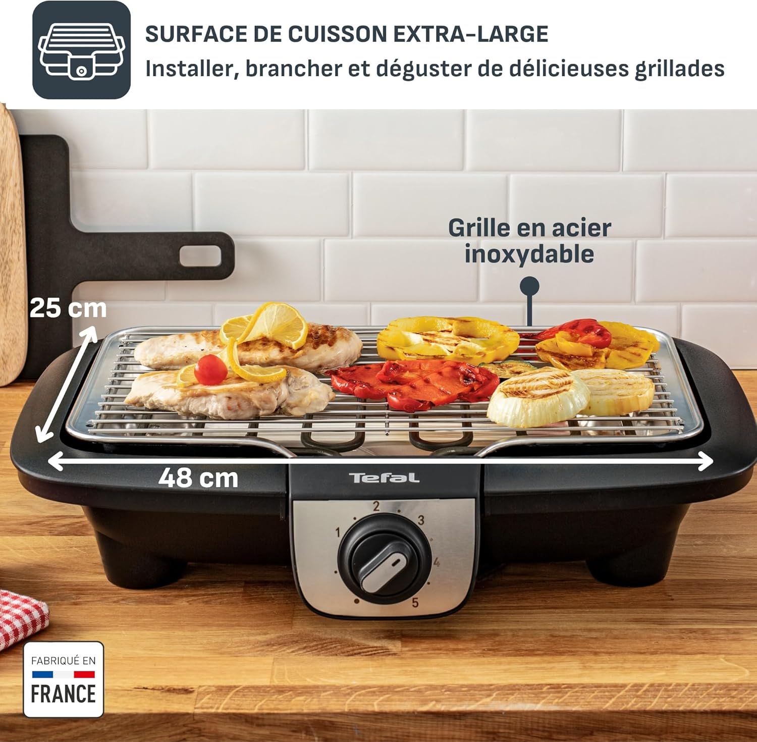 Thumbnail 4 de Tefal EasyGrill XXL BG921812 : barbecue électrique 2500 W à grille inox, grande surface