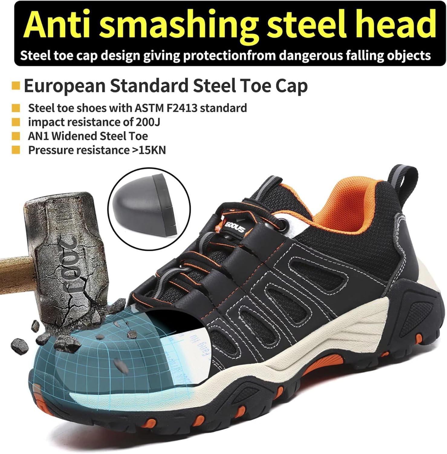 Thumbnail 2 de Scarpe Antinfortunistiche ISOOUS da Uomo/Donna con Punta in Acciaio – leggere, traspiranti e sicure per cantieri