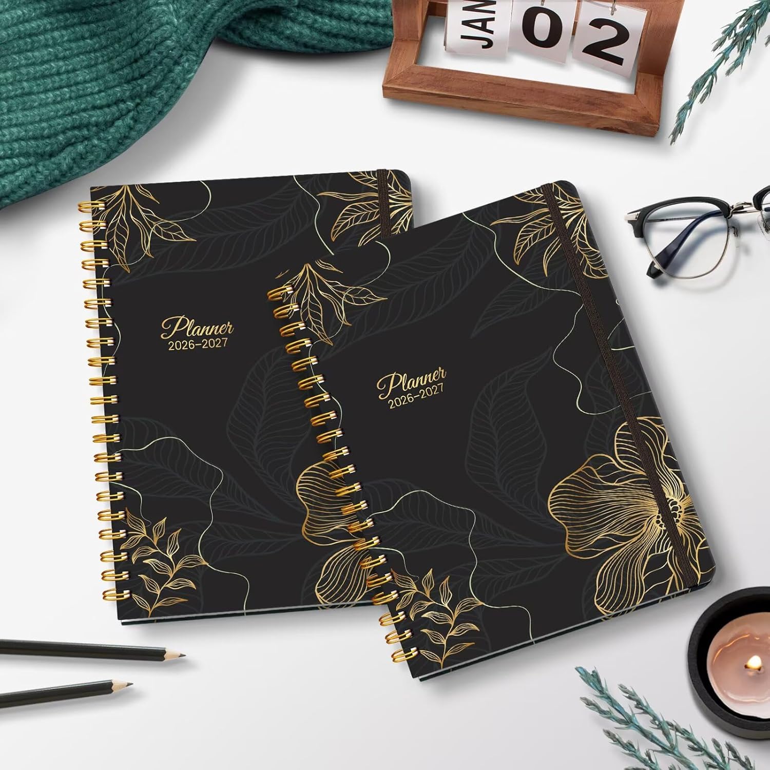 Thumbnail 6 de Lonely Oak 2026-2027 A5 Academic Planner, Black Gold, Daily, Weekly and Monthly