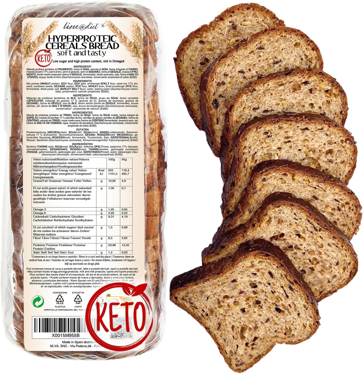 Thumbnail 3 de Pane bauletto BIANCO KETO PROTEICO Line@diet – 30% proteine, low carb