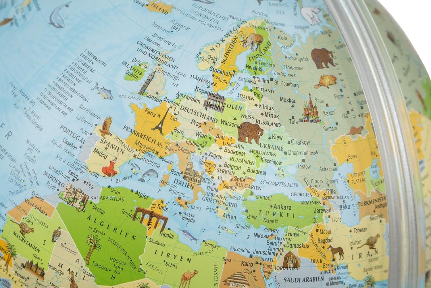 Thumbnail 2 de Globe lumineux LED Idéna 22059 (carte politique version allemande) – diamètre env. 30 cm