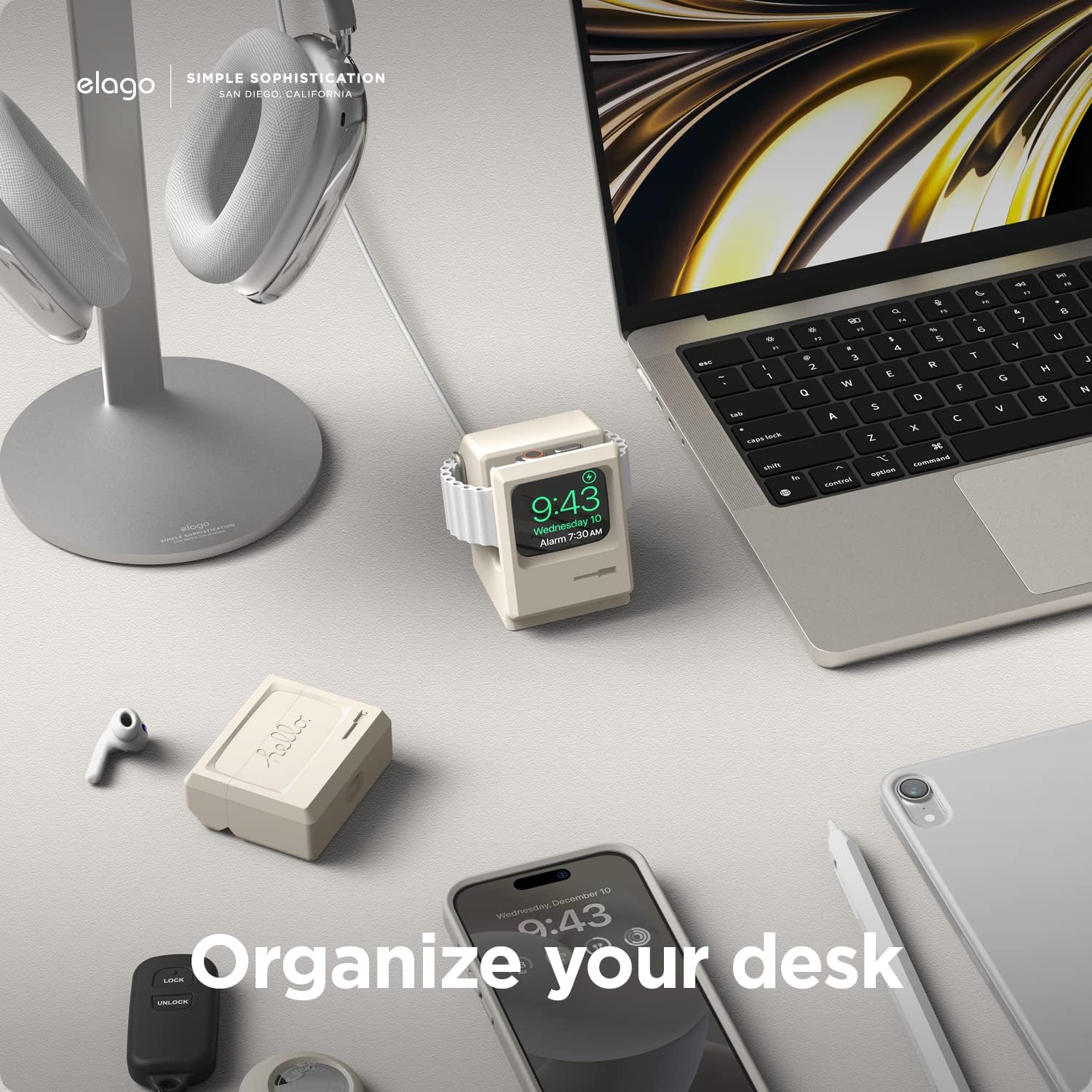 Thumbnail 5 de elago W3 Stand for Apple Watch (Classic White) – Nightstand mode compatible with Ultra/Series/SE (49mm–42mm)