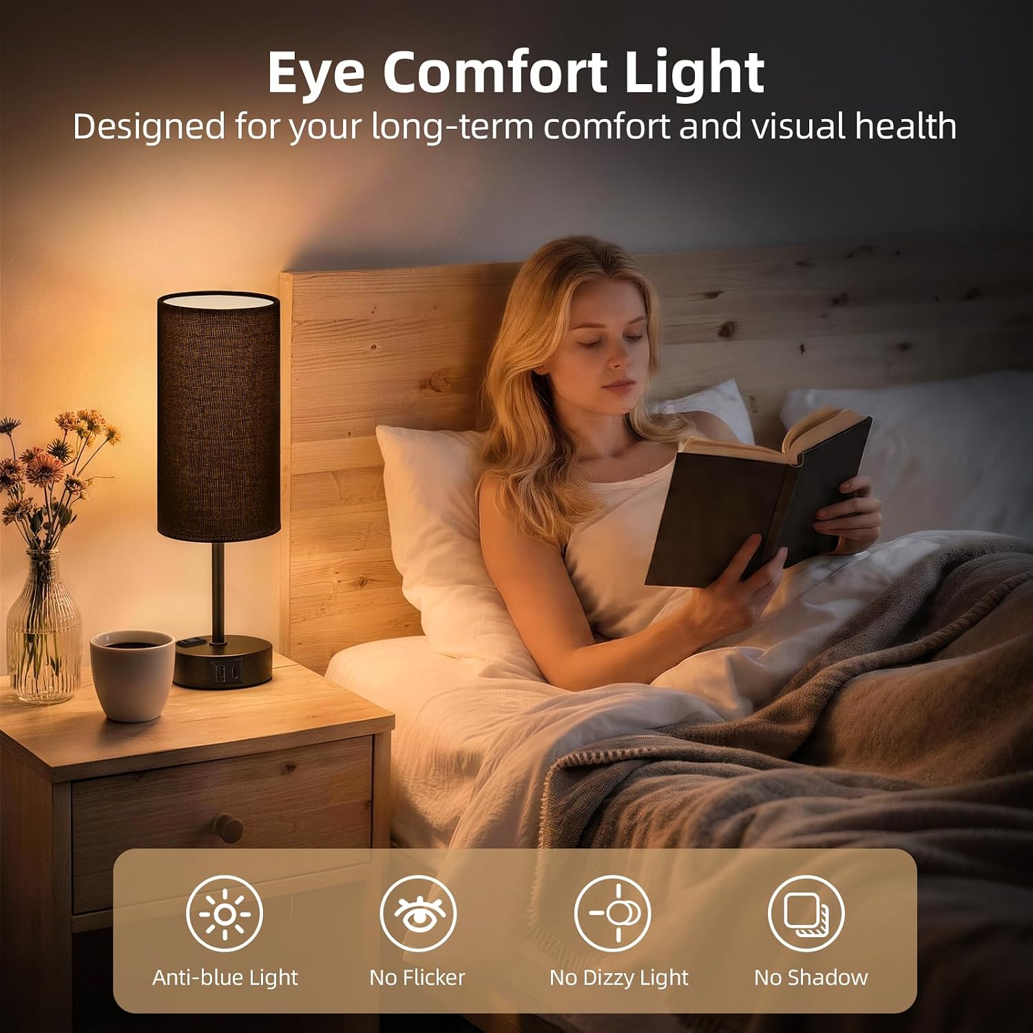 Detalle 1 de Fitfull Bedside Table Lamp with 6W LED Bulb