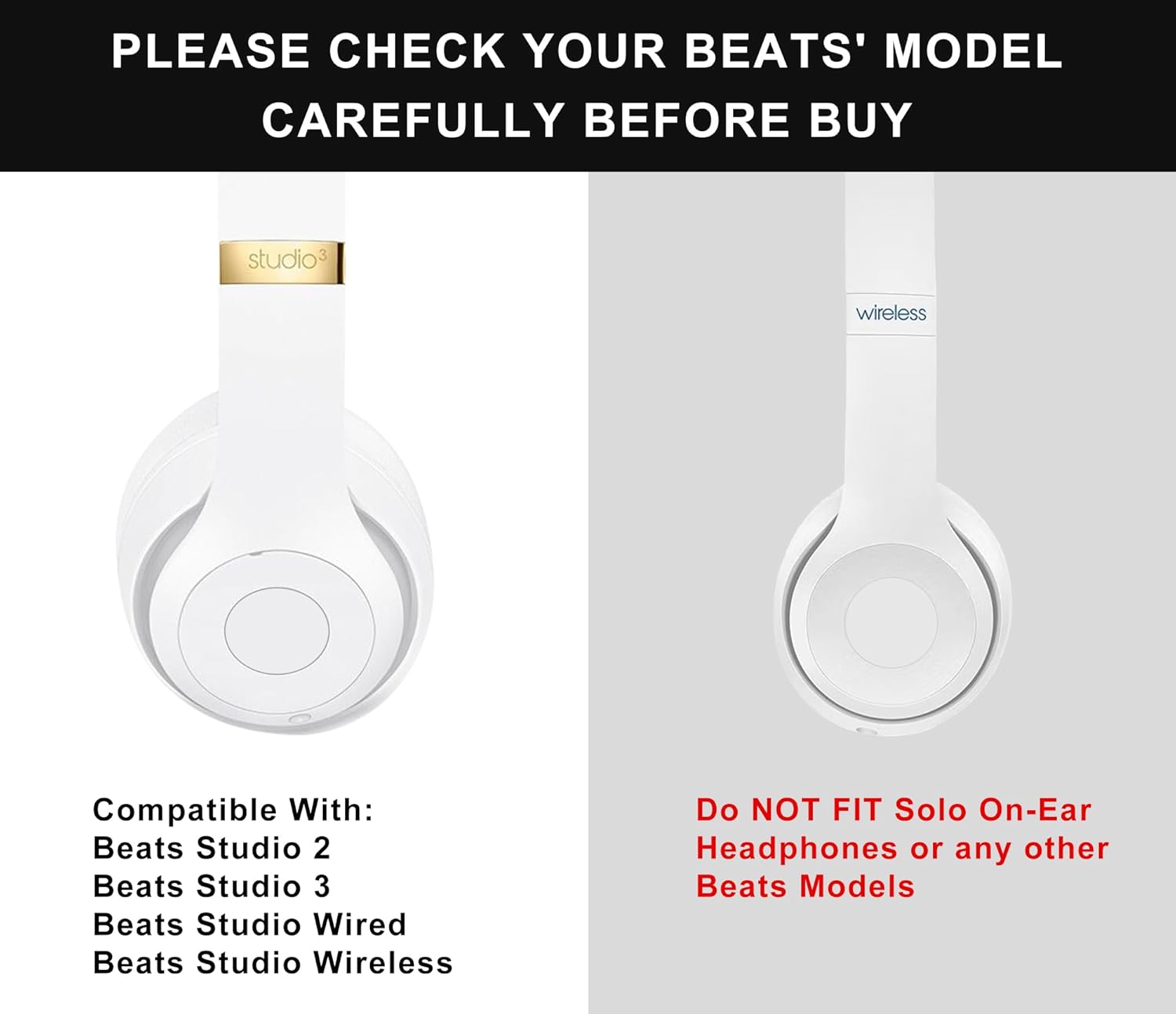 Thumbnail 1 de Link Dream Beats Studio 3 coussinets de rechange pour Studio 3