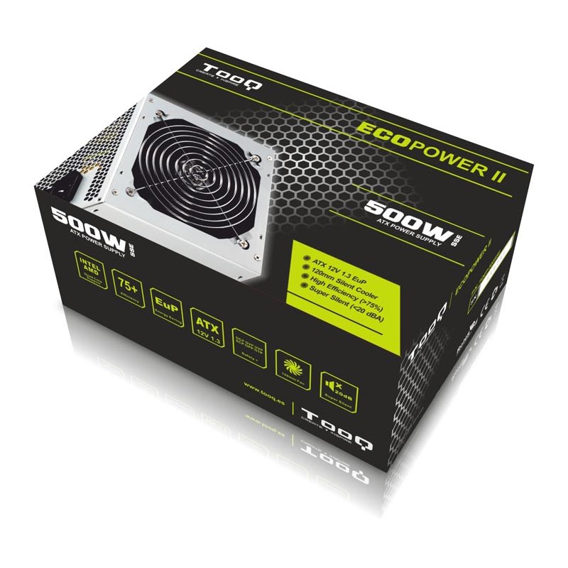Thumbnail 1 de Tooq Ecopower II TQEP-500SSE 500W fuente de alimentación para PC