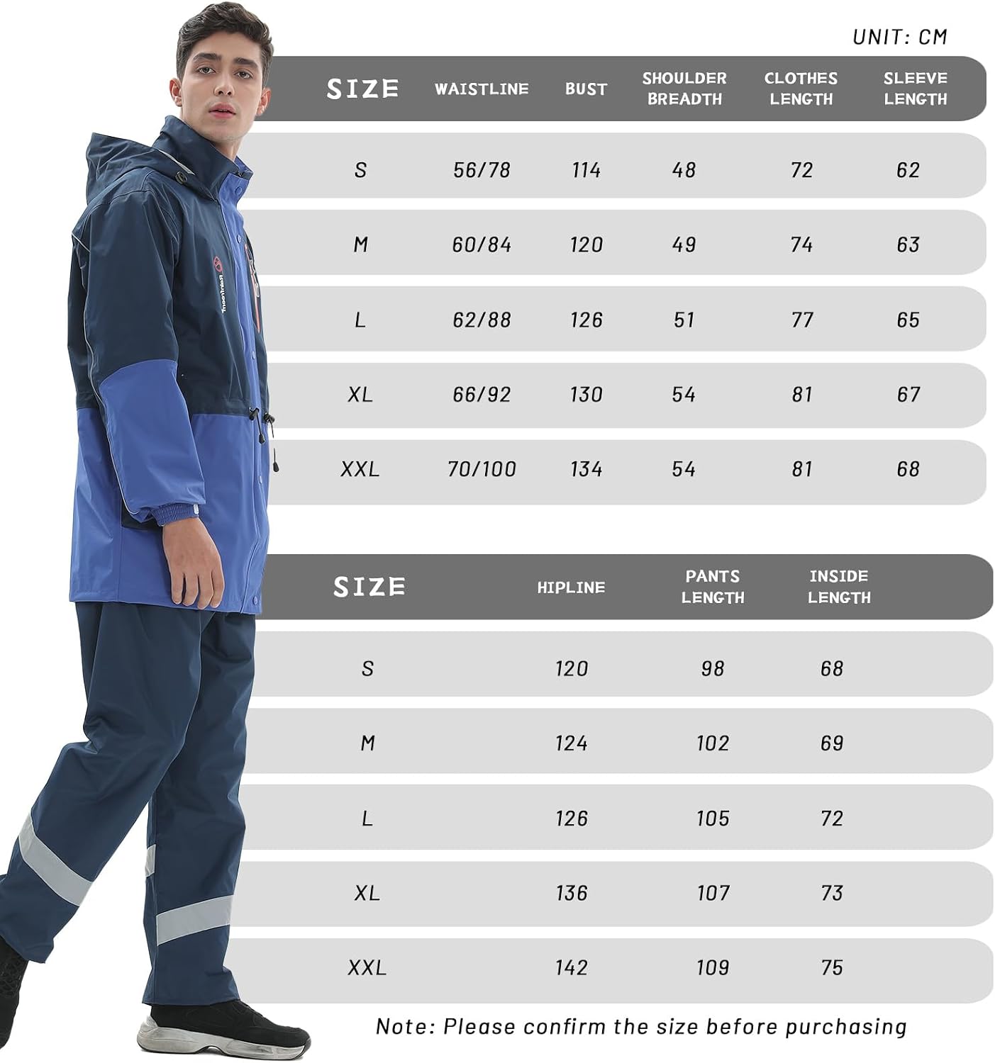 Detalle de Ynport Crefreak Combinaisons Imperméables pour Hommes – Salopette et Vêtement de Pluie Respirant