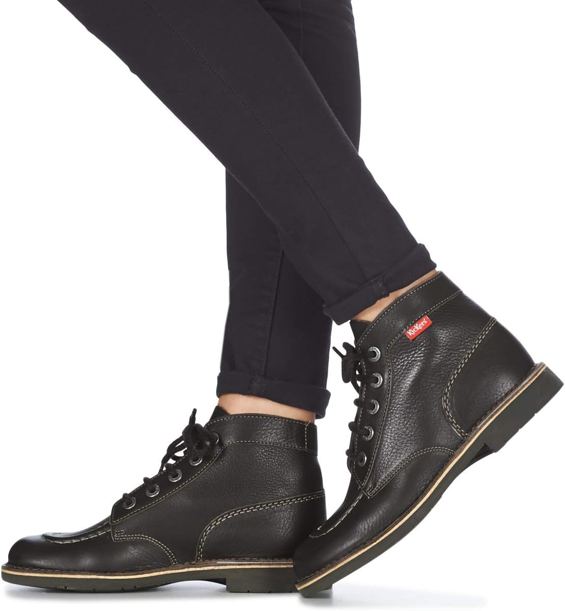 Thumbnail 1 de Kickers Kick Col Damen-Stiefeletten in Braun – flache Boots mit Lederfutter