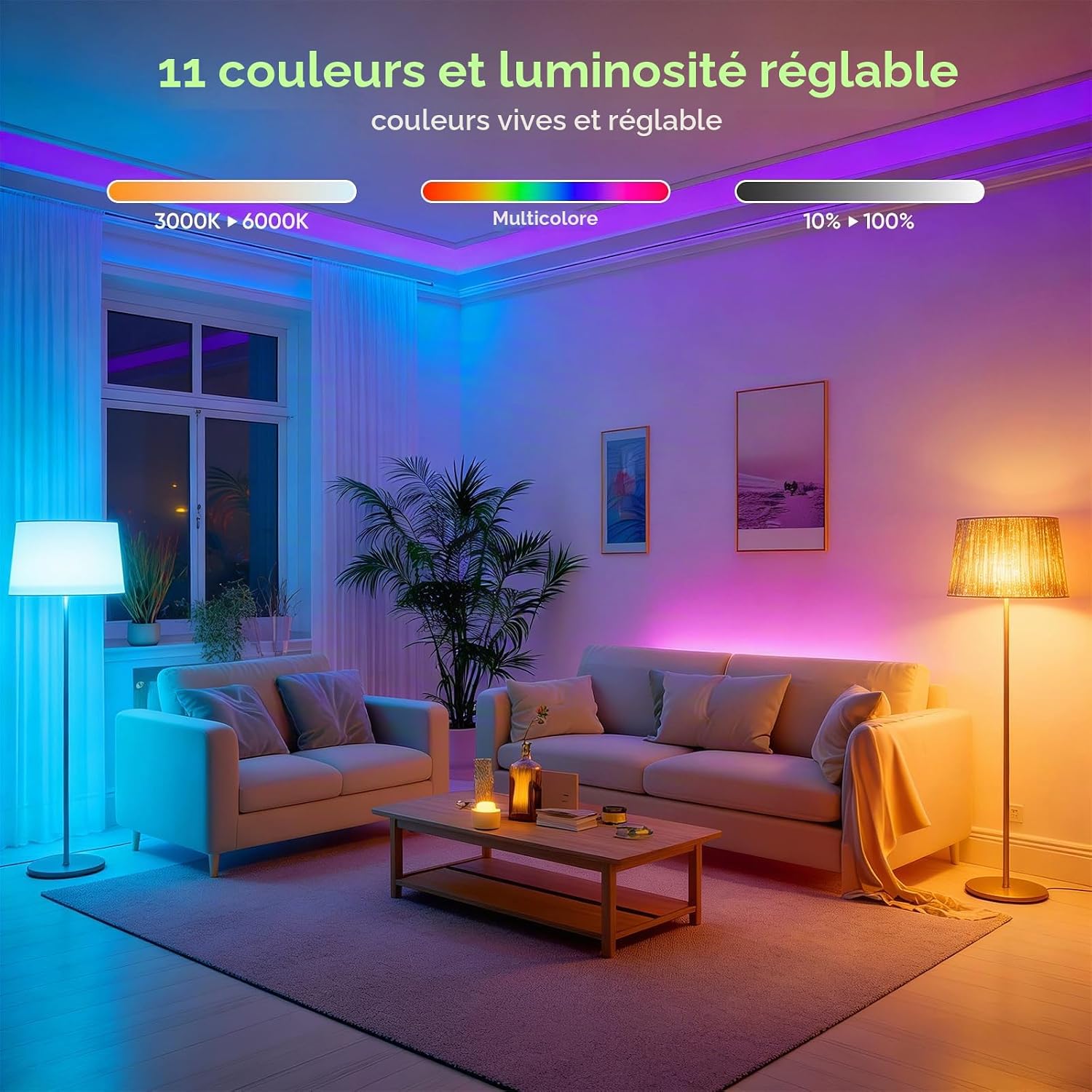 Detalle 2 de Kimjo D0936 oplaadbare E27-ledlampen, 10 W, dimbaar en RGB met magnetische voet, 2 stuks
