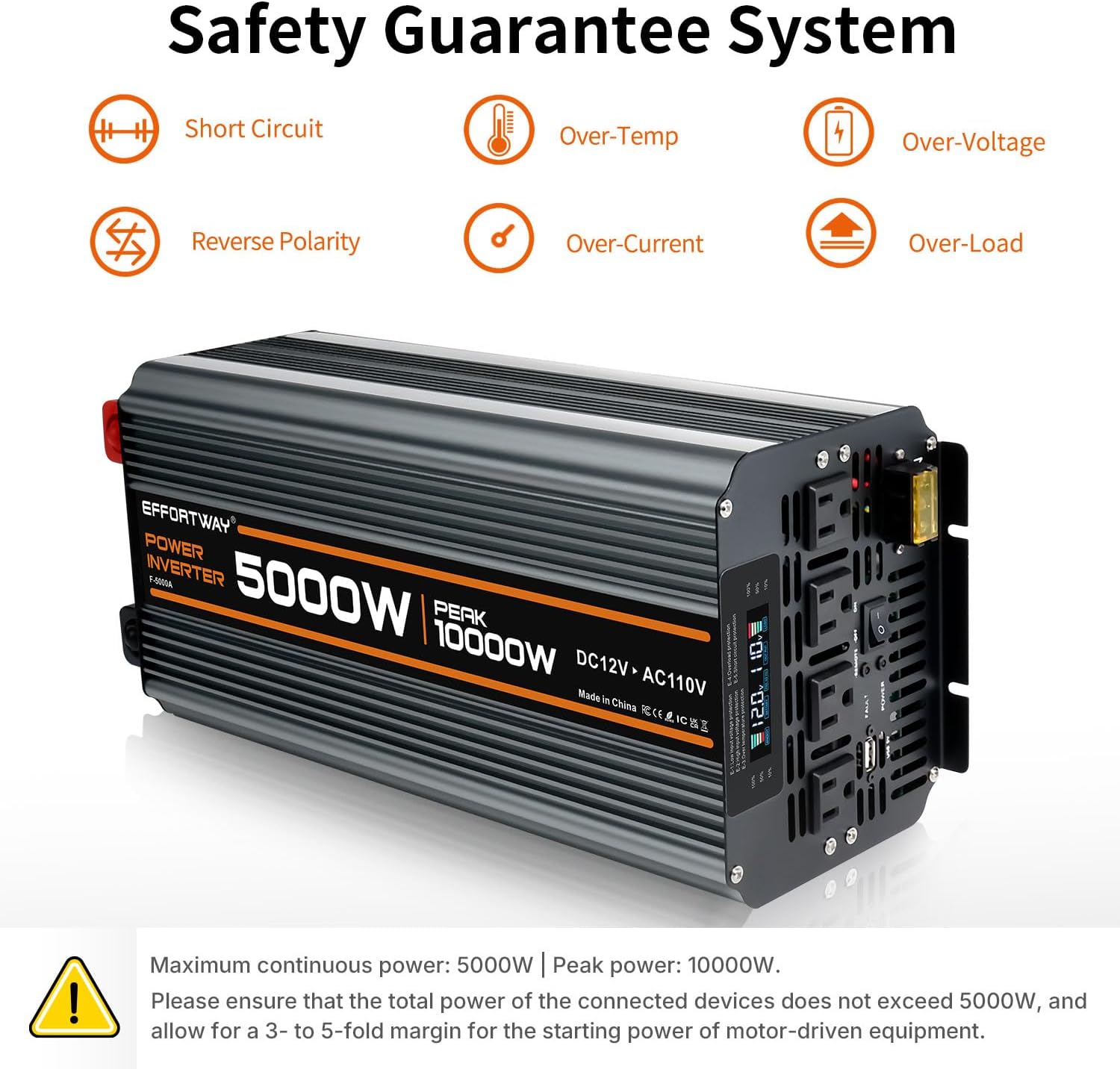 Thumbnail 3 de 5000W DC 12V to AC 110V Inverter