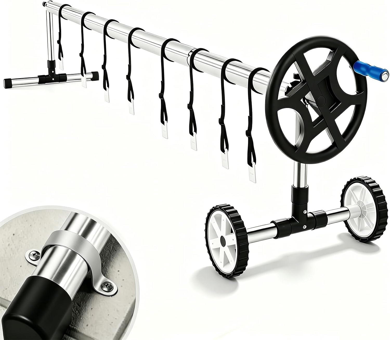 Detalle de Lerphado CA-14/18 14 FT Pool Cover Reel, Adjustable Frame, Locking Wheels