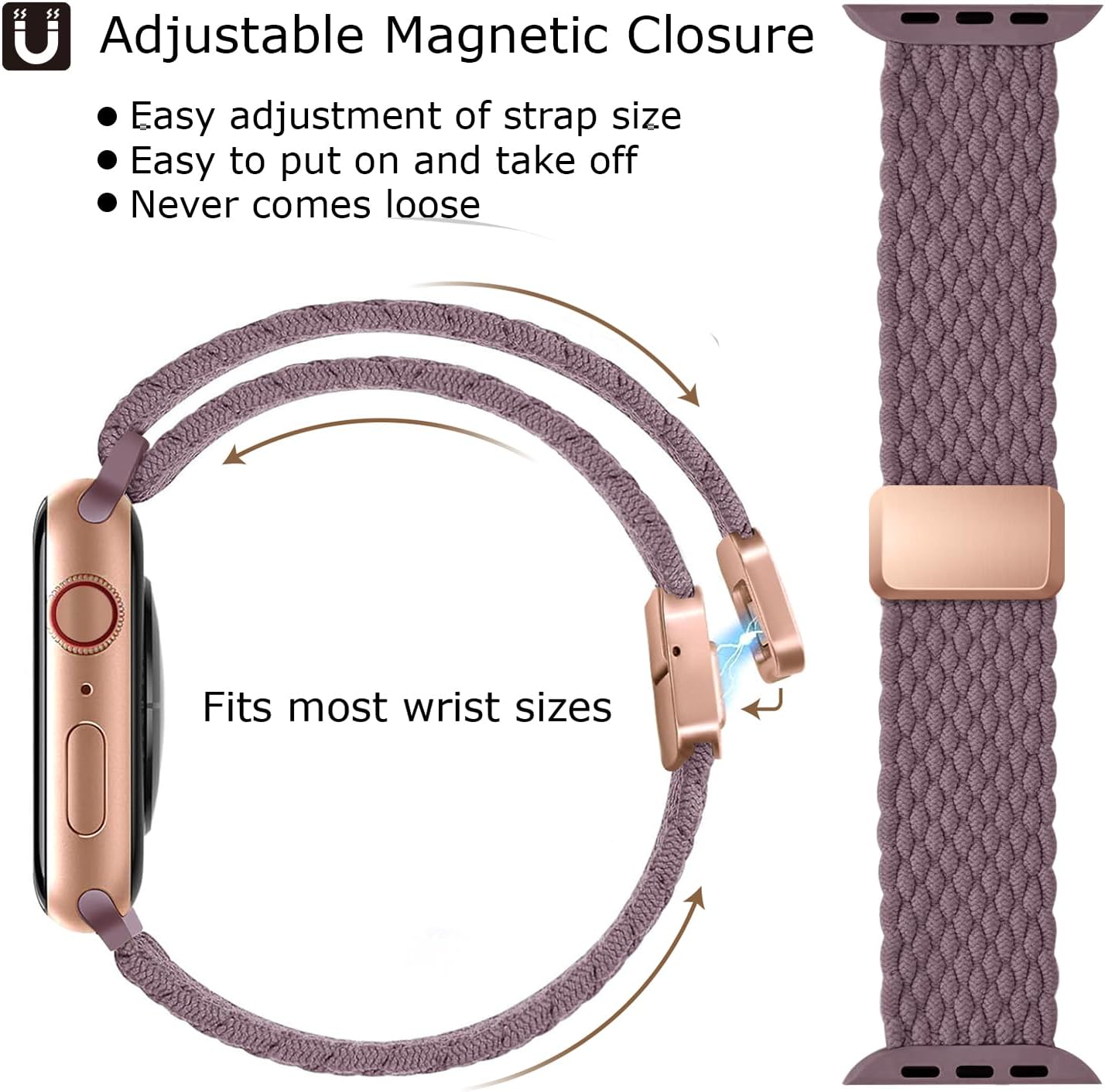 Detalle de Higgs braided Apple Watch strap 49mm