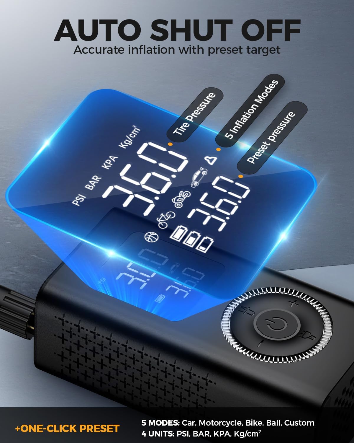 Thumbnail 2 de Tire Inflator Portable Air Compressor with Type-C Charging ⛽