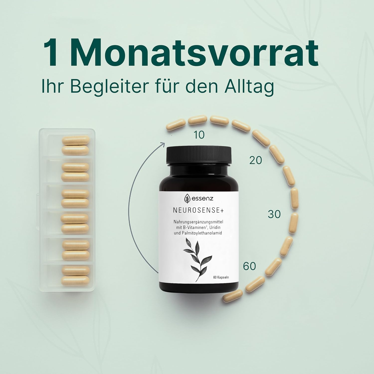 Thumbnail 2 de ESSENZ Neurosense+ 60 Kapseln – Unterstützung für normale Zell- und Nervenfunktion